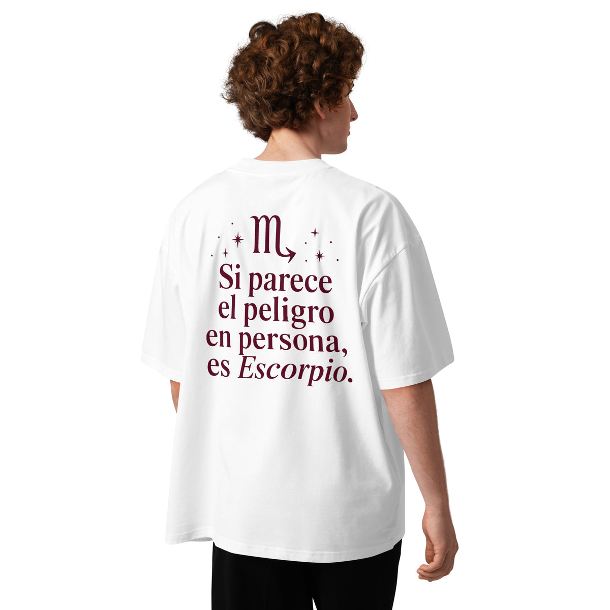 Camiseta unisex oversize Escorpio · Zodiac Collection ALMAGI, vista trasera